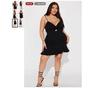 Fashion Nova Curve - Without Your Kisses Dress - Black - Size 3X